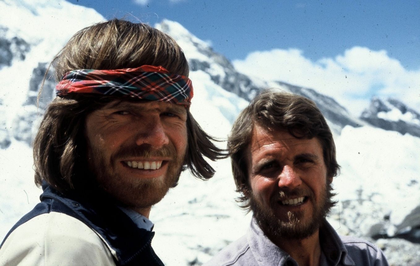 Рейнхольд Месснер и Питер Хабелер накануне восхождения на Эверест. Гималаи, май 1978 год.