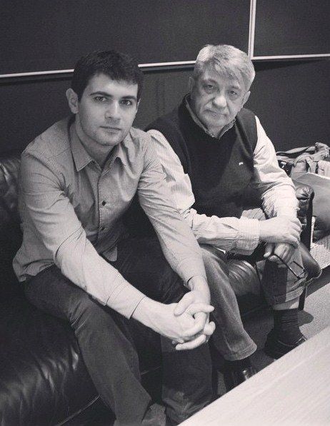 Александр Сокуров и Мурат Кабардоков во время записи музыки к фильму «Франкофония»