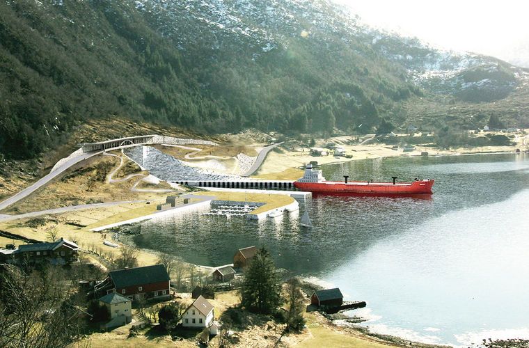 Тоннель для кораблей проложат сквозь скалы в Норвегии