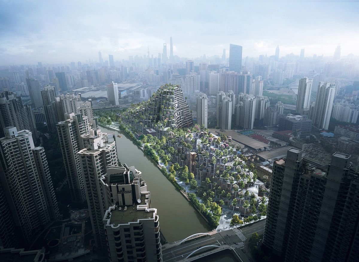 В Шанхае построят дом в форме скалы, поросшей деревьями
